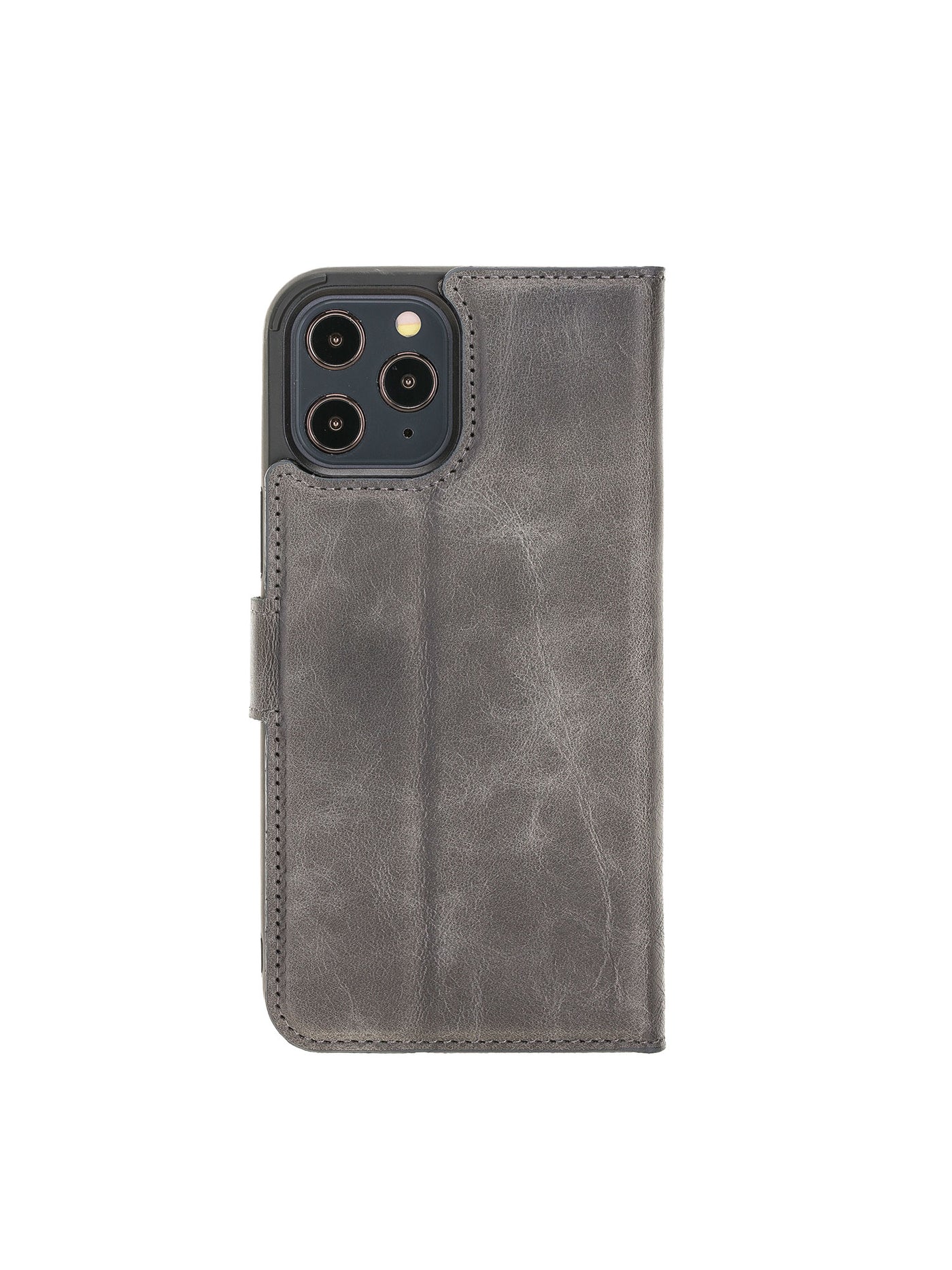 Plånboksfodral med avtagbart magnetskal i äkta läder för Apple iPhone 12 PRO från Bouletta Alpina- Granit #color_granit