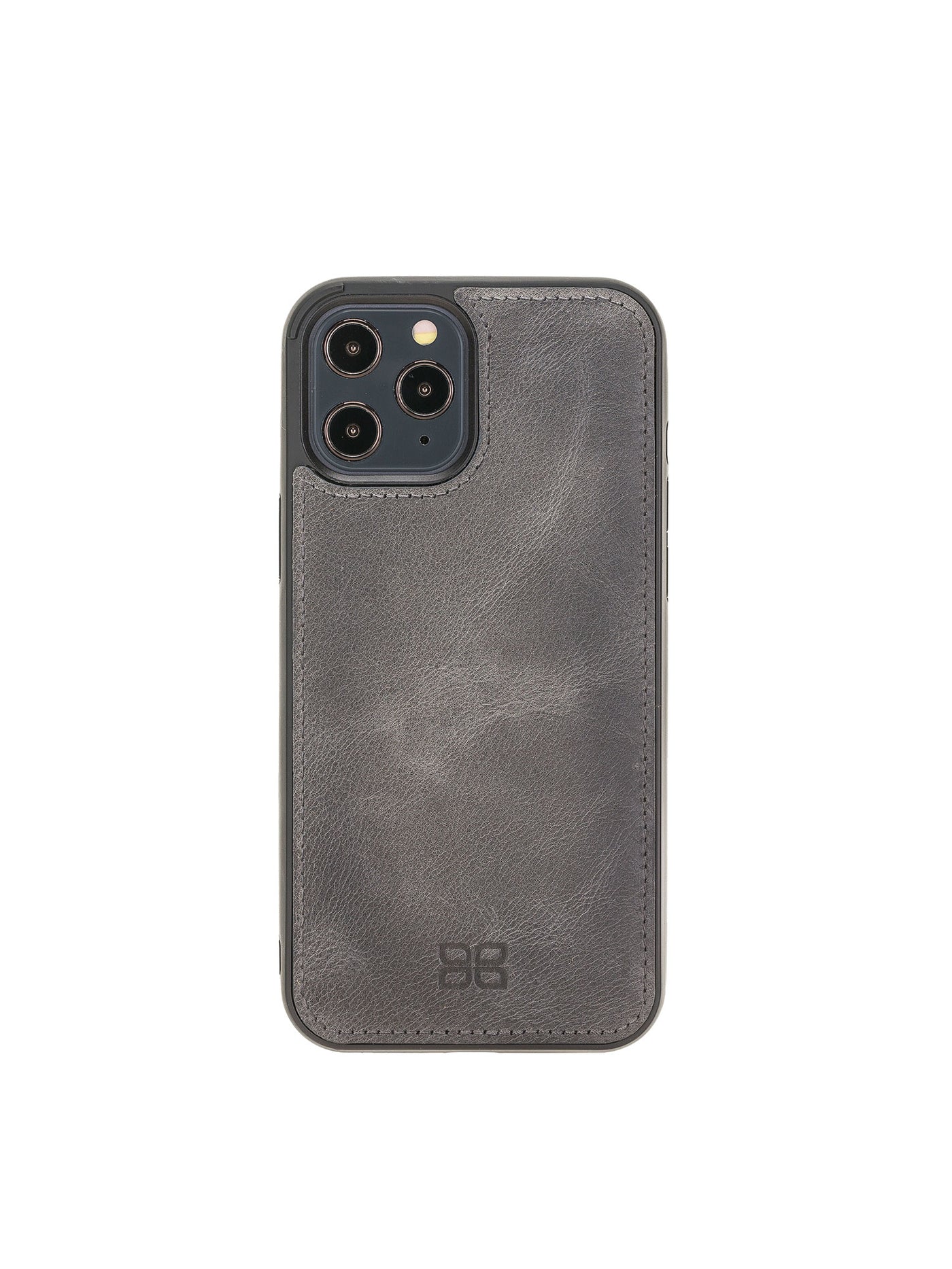 Plånboksfodral med avtagbart magnetskal i äkta läder för Apple iPhone 12 PRO från Bouletta Alpina- Granit #color_granit