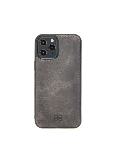 Plånboksfodral med avtagbart magnetskal i äkta läder för Apple iPhone 12 PRO från Bouletta Alpina- Granit #color_granit