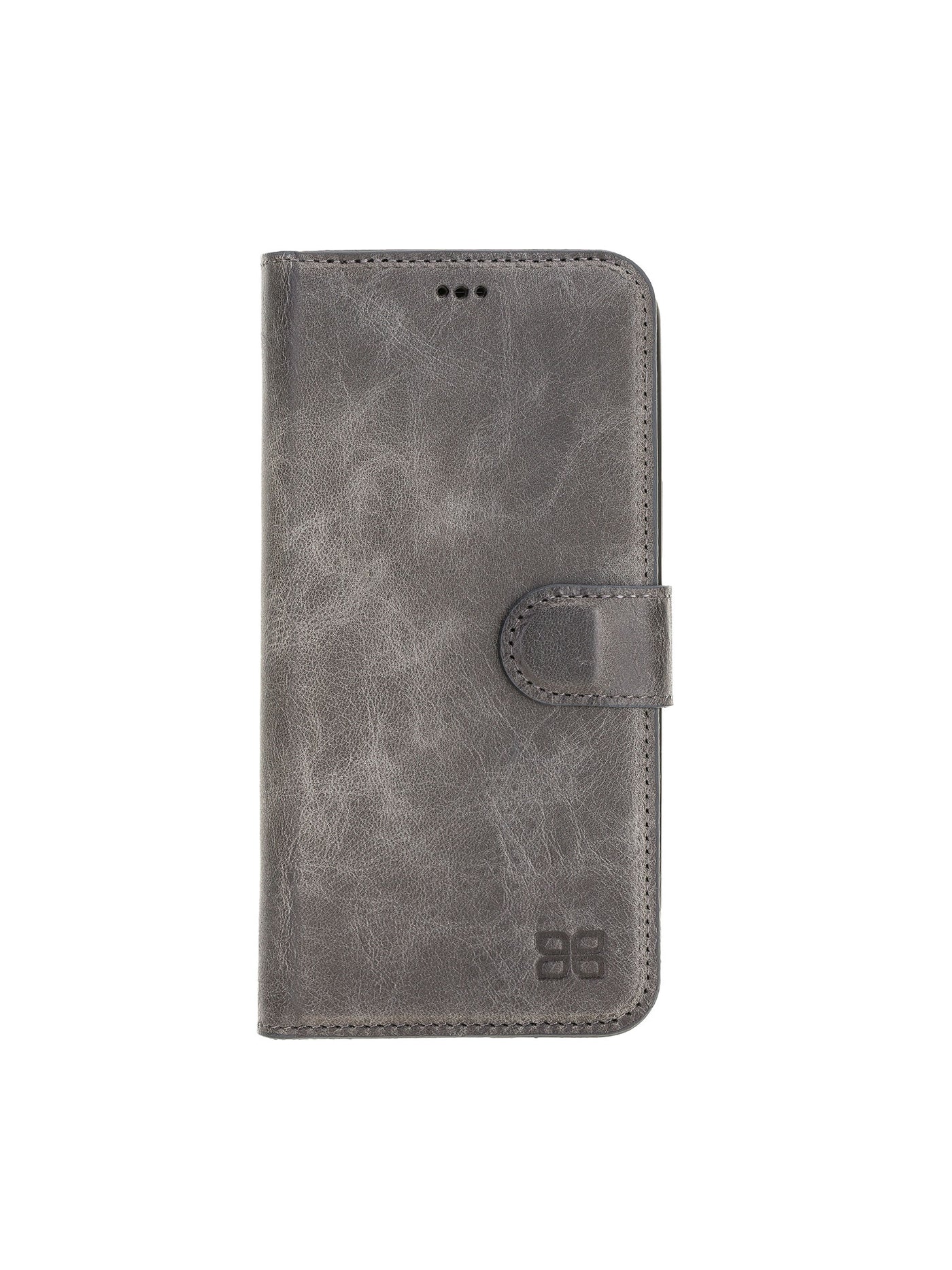 Plånboksfodral med avtagbart magnetskal i äkta läder för Apple iPhone 12 PRO från Bouletta Alpina- Granit #color_granit