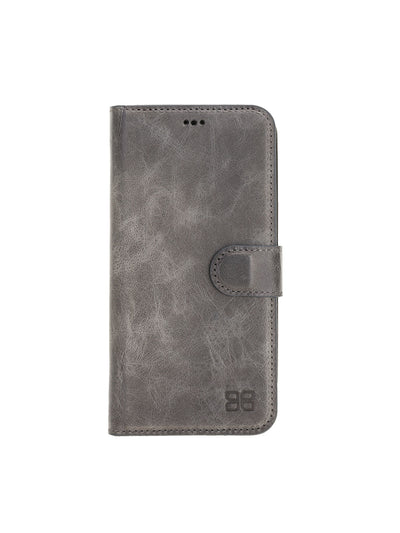 Plånboksfodral med avtagbart magnetskal i äkta läder för Apple iPhone 12 PRO från Bouletta Alpina- Granit #color_granit