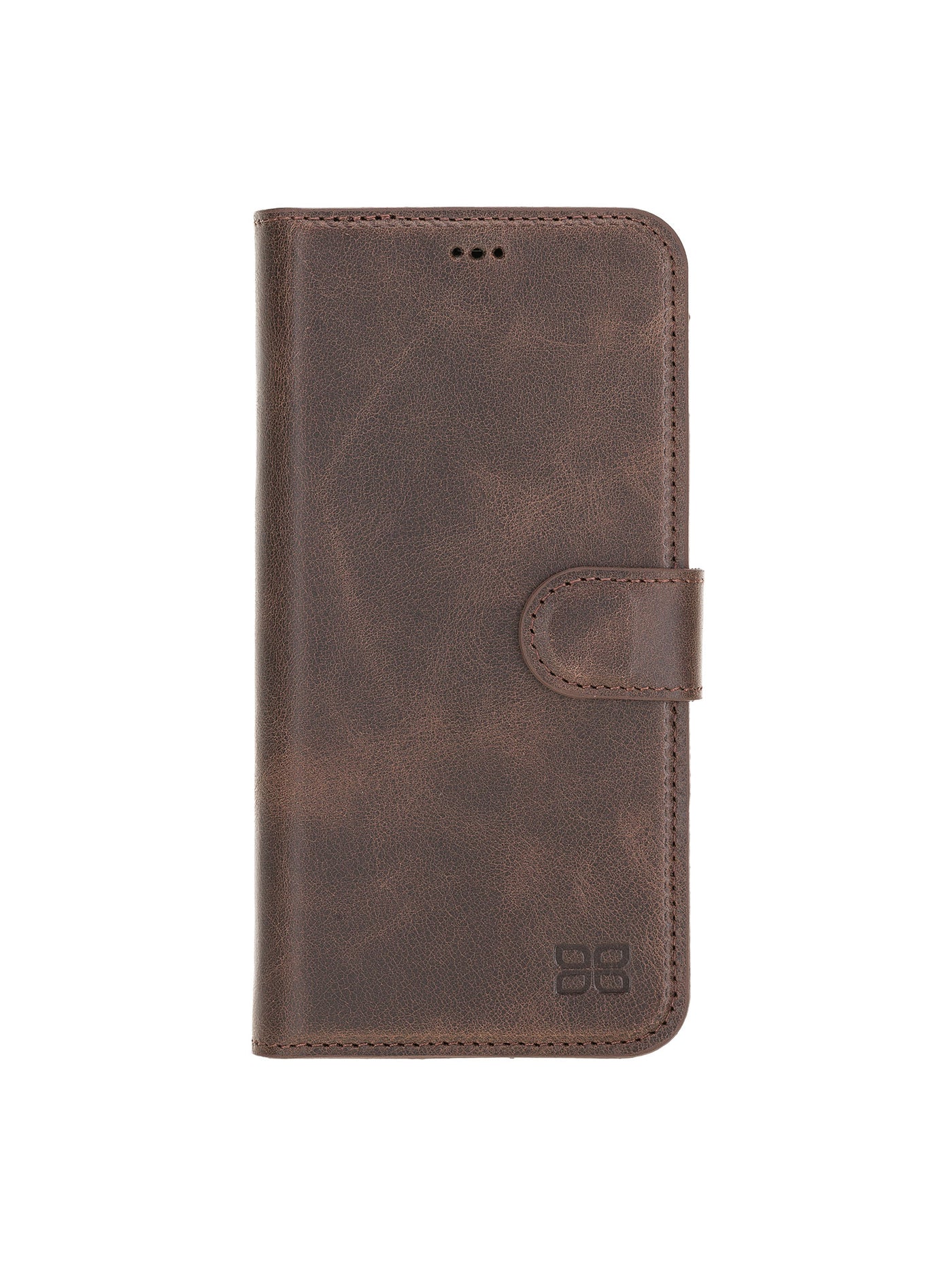 Plånboksfodral med avtagbart magnetskal i äkta läder för Apple iPhone 12 PRO från Bouletta Alpina- Vintage-brun #color_vintage-brun