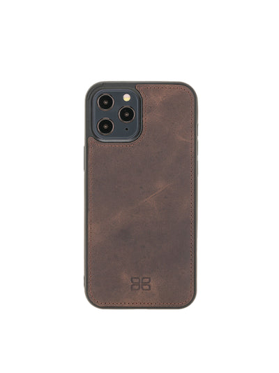 Plånboksfodral med avtagbart magnetskal i äkta läder för Apple iPhone 12 PRO från Bouletta Alpina- Vintage-brun #color_vintage-brun