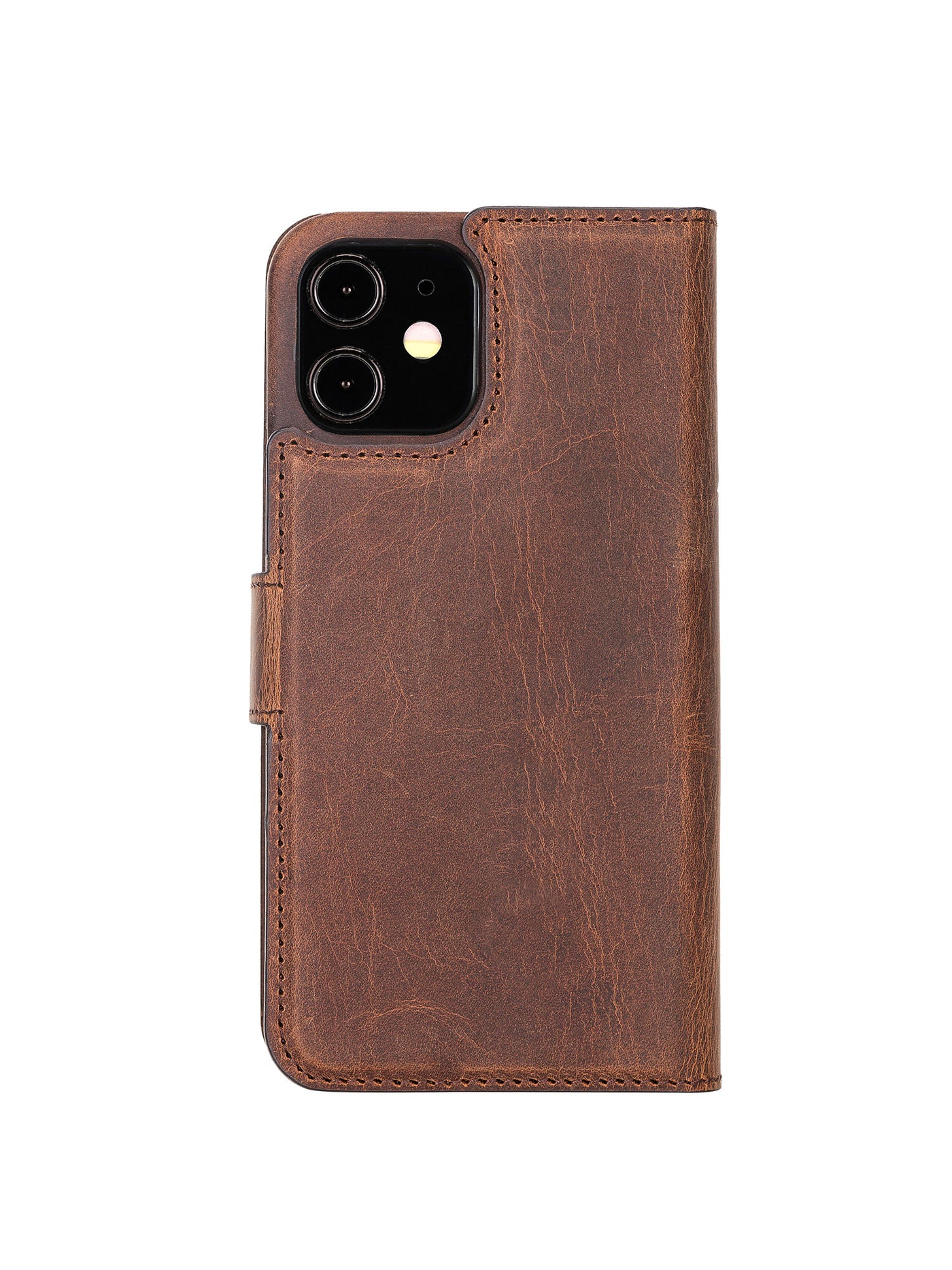Plånboksfodral med avtagbart magnetskal i äkta läder för Apple iPhone 12 Pro från Bouletta Jersey- Antik Brun #color_antik-brun