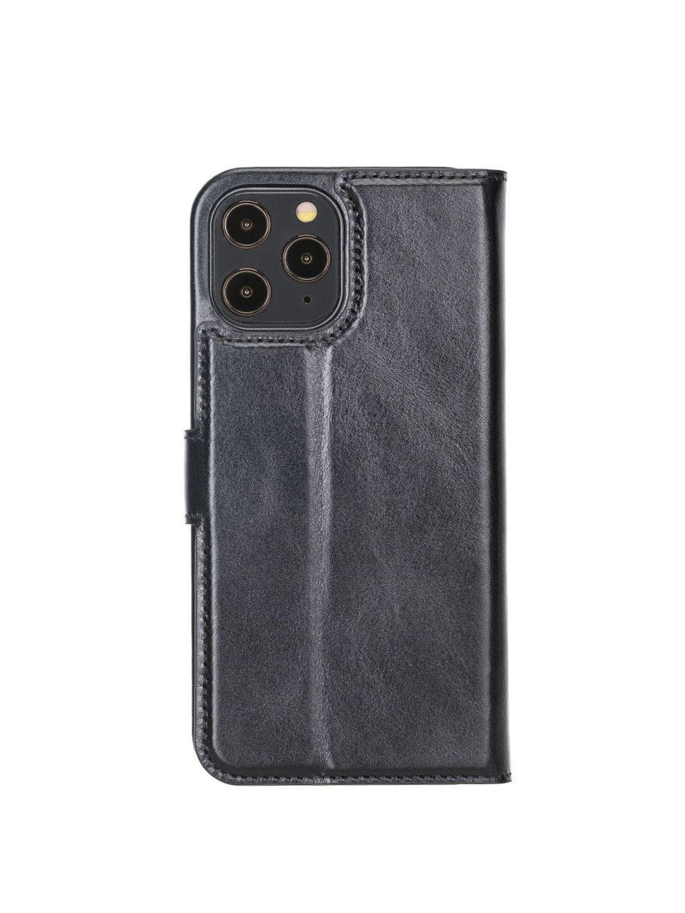 Plånboksfodral med avtagbart magnetskal i äkta läder för Apple iPhone 12 Pro från Bouletta Jersey- Svart #color_svart