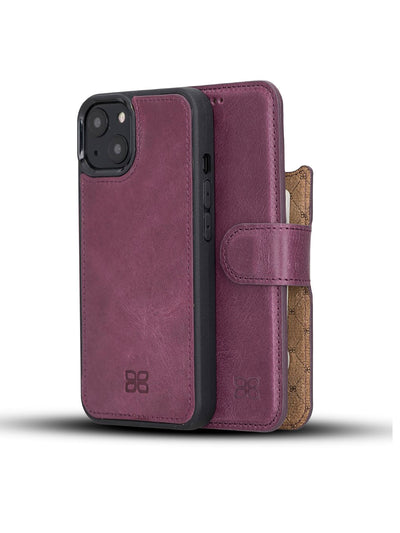 Plånboksfodral med avtagbart magnetskal i äkta läder för Apple iPhone 13 Bouletta Alpina- Lavendel-Lila #color_lavendel-lila