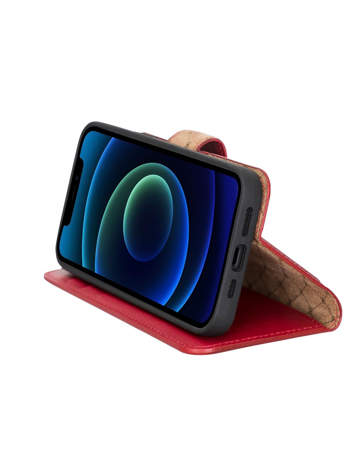 Plånboksfodral med avtagbart magnetskal i äkta läder för Apple iPhone 13 Bouletta Alpina- Karmosin #color_karmosin