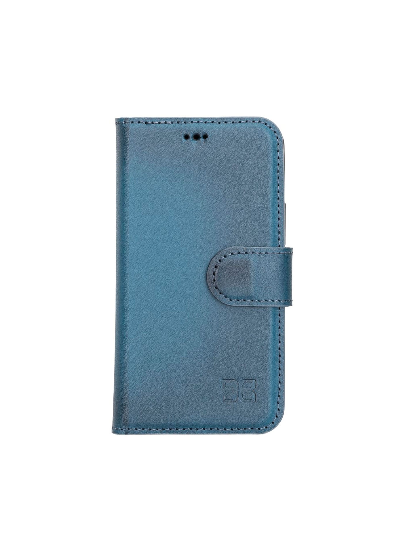 Plånboksfodral med avtagbart magnetskal i äkta läder för Apple iPhone 13 MINI Bouletta Alpina- Navy #color_navy