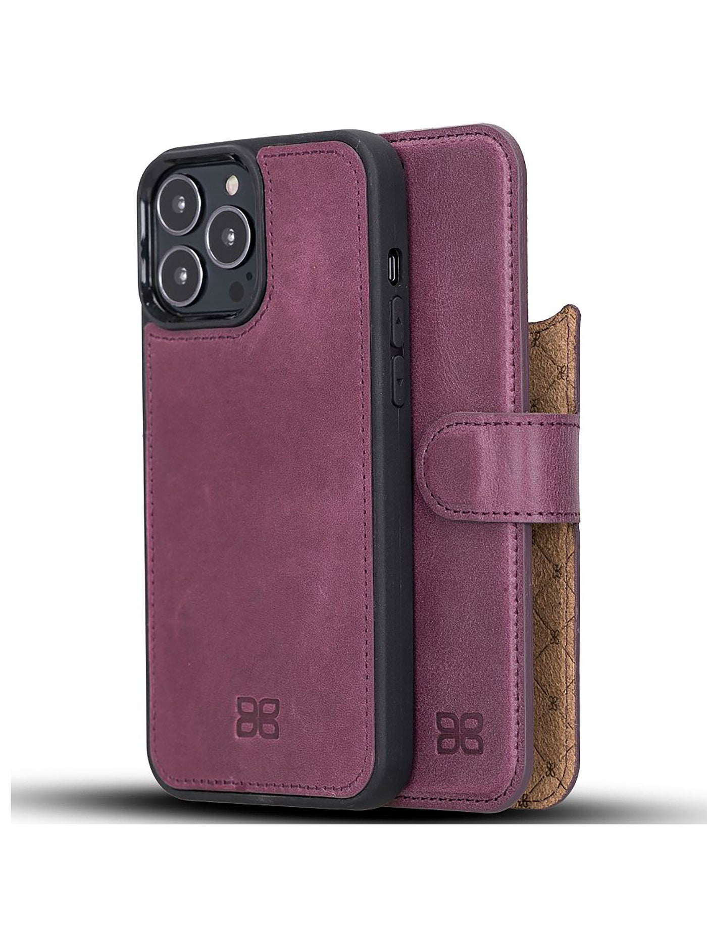 Plånboksfodral med avtagbart magnetskal i äkta läder för Apple iPhone 13 Pro Bouletta Alpina- Lavendel-Lila #color_lavendel-lila