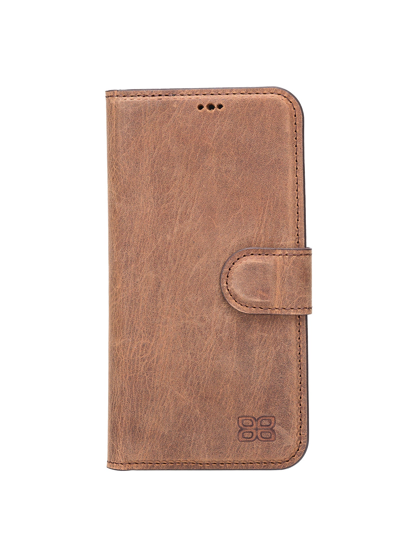 Plånboksfodral med avtagbart magnetskal i äkta läder för Apple iPhone 13 Pro Bouletta Alpina- Antik-brun #color_antik-brun