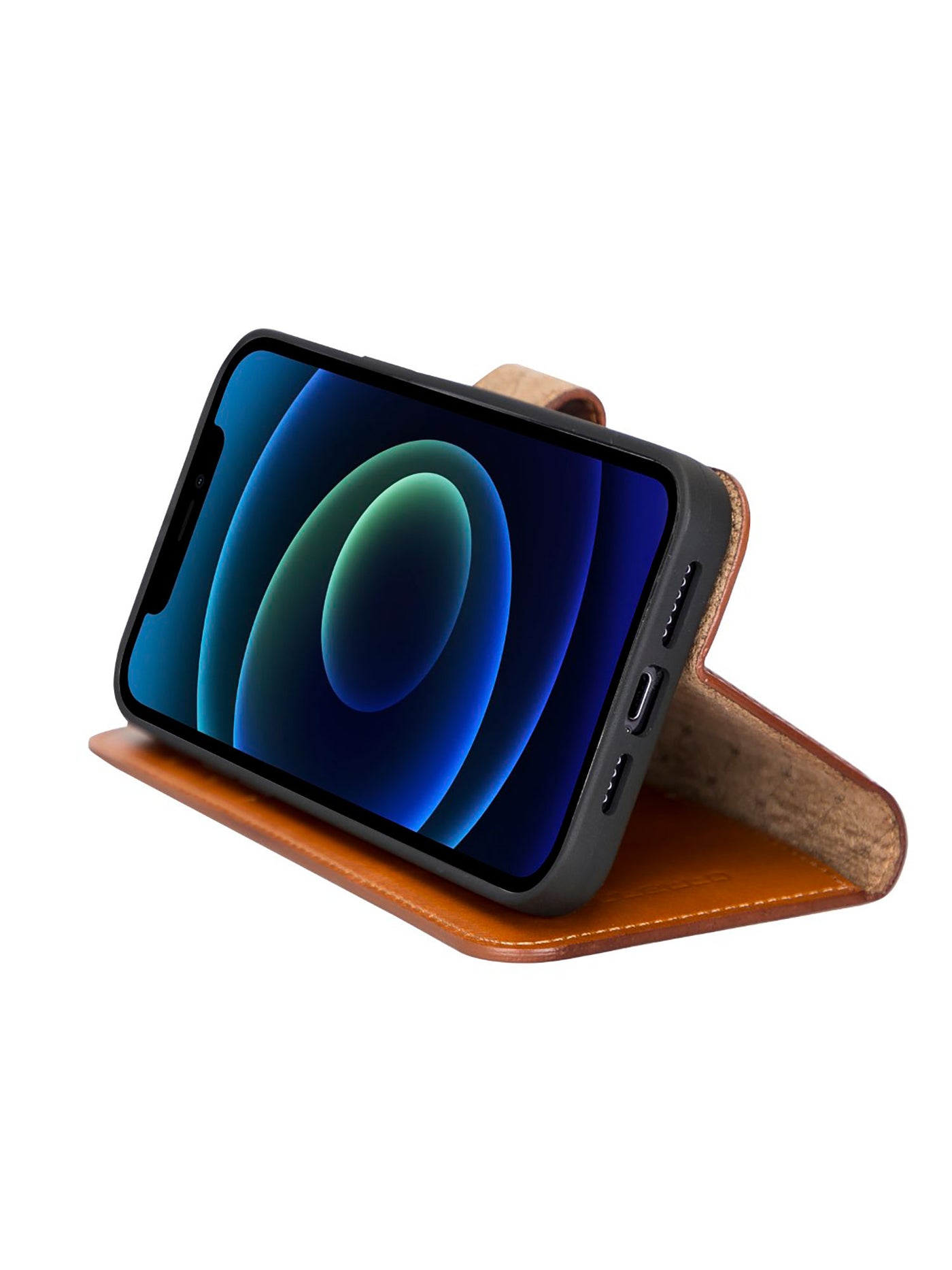 Plånboksfodral med avtagbart magnetskal i äkta läder för Apple iPhone 13 Pro MAX Bouletta Alpina- Konjak-brun #color_konjak-brun