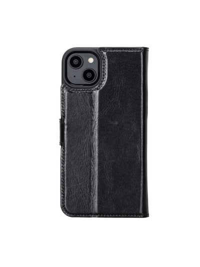 Plånboksfodral med avtagbart magnetskal i äkta läder för Apple iPhone 14 Plus från Bouletta Holstein- Svart #color_svart