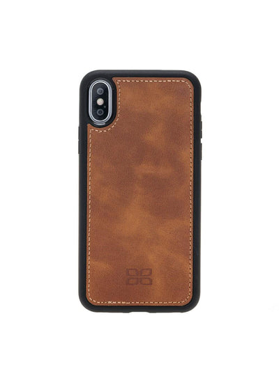 Plånboksfodral med avtagbart magnetskal i äkta läder för Apple iPhone X/XS/10 från Bouletta Alpina- Guld-brun #color_guld-brun
