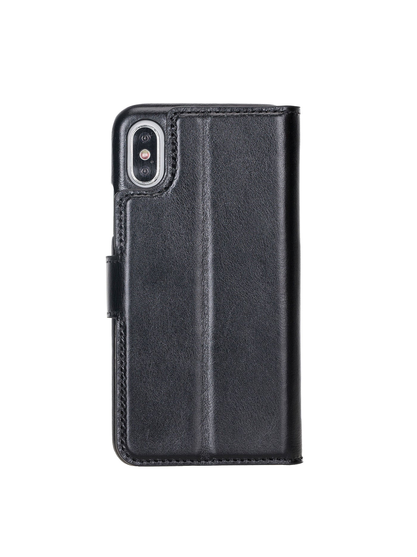 Plånboksfodral med avtagbart magnetskal i äkta läder för Apple iPhone X XS 10 från Bouletta Jersey- Svart #color_svart