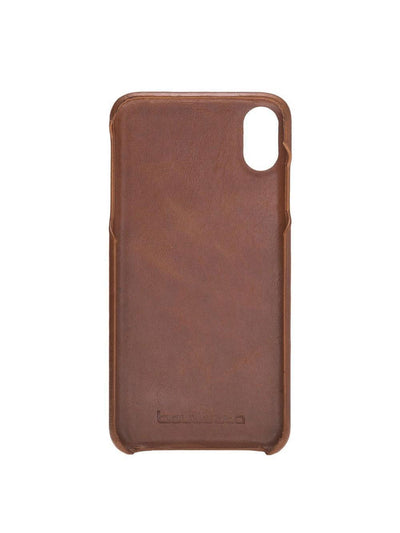 Plånboksfodral med avtagbart magnetskal i äkta läder för Apple iPhone X XS 10 från Bouletta Jersey- Konjak Brun #color_konjak-brun