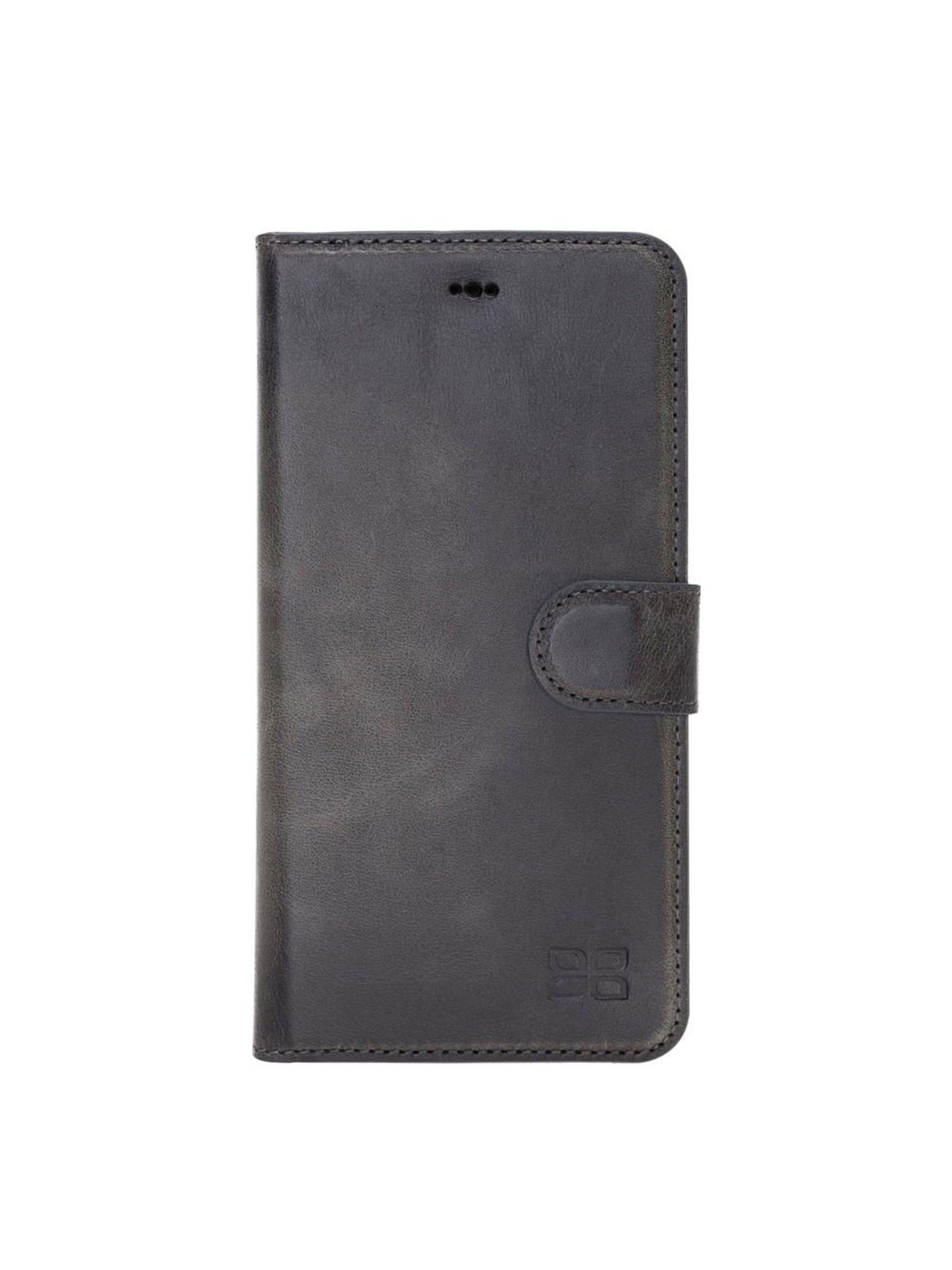 Plånboksfodral med avtagbart magnetskal i äkta läder för Apple iPhone XS MAX från Bouletta Alpina- Granit #color_granit