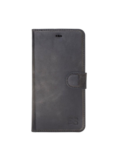 Plånboksfodral med avtagbart magnetskal i äkta läder för Apple iPhone XS MAX från Bouletta Alpina- Granit #color_granit