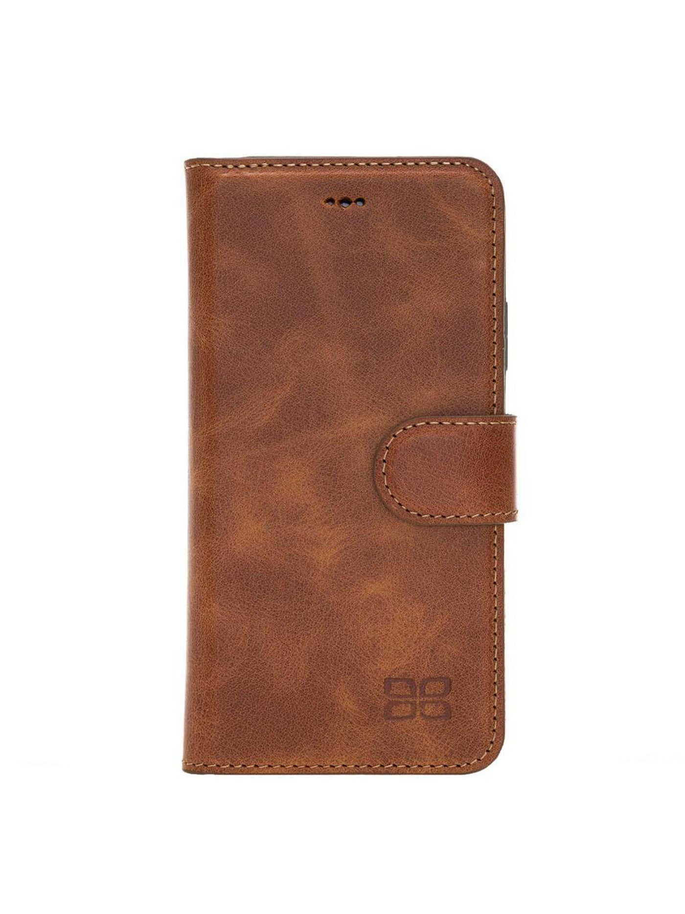 Plånboksfodral med avtagbart magnetskal i äkta läder för Apple iPhone XS MAX från Bouletta Alpina- Guld Brun #color_guld-brun