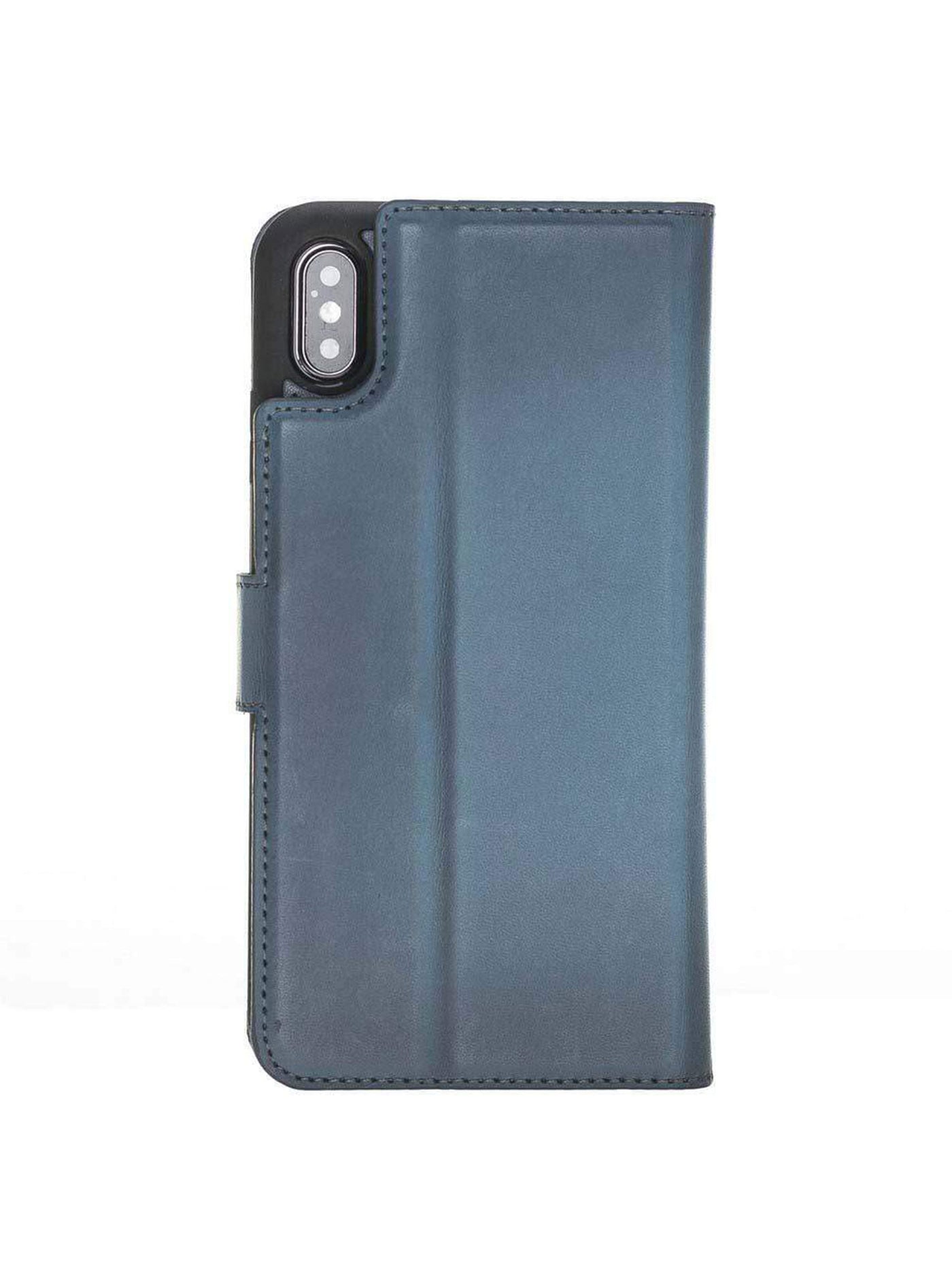 Plånboksfodral med avtagbart magnetskal i äkta läder för Apple iPhone XS MAX från Bouletta Alpina- Navy #color_navy