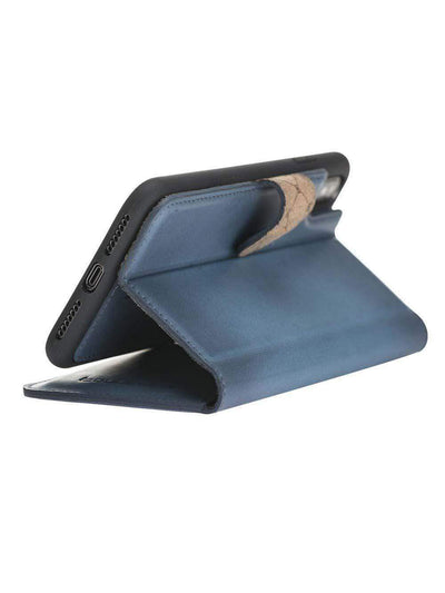 Plånboksfodral med avtagbart magnetskal i äkta läder för Apple iPhone XS MAX från Bouletta Alpina- Navy #color_navy