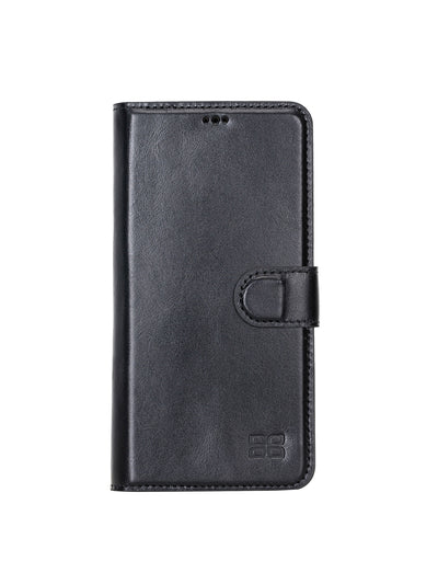 Plånboksfodral med avtagbart magnetskal i äkta läder för Apple iPhone XS MAX från Bouletta Jersey- Svart #color_svart