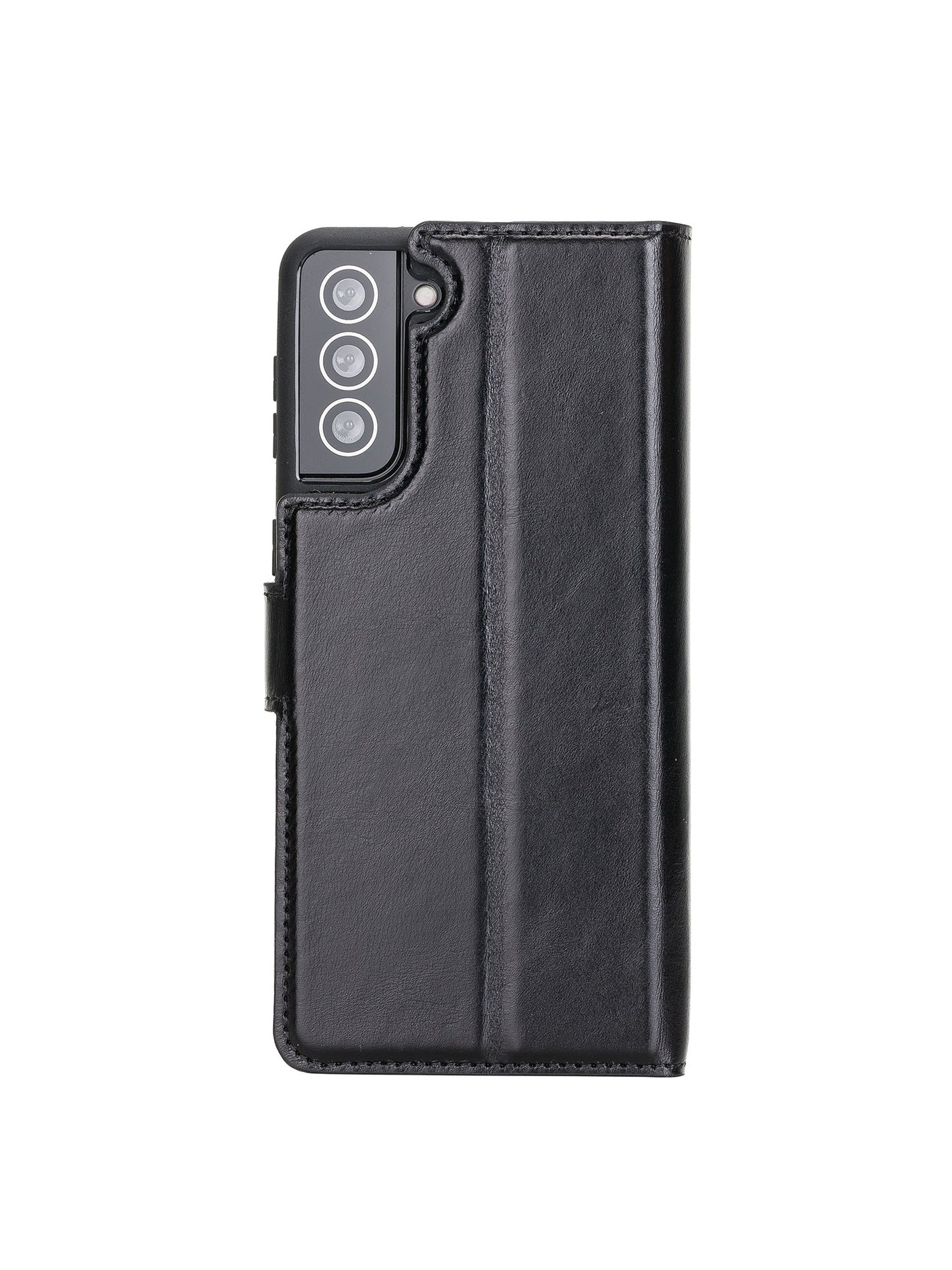 Plånboksfodral med avtagbart magnetskal i äkta läder för Samsung Galaxy S21 Plus från Bouletta Alpina- Svart #color_svart