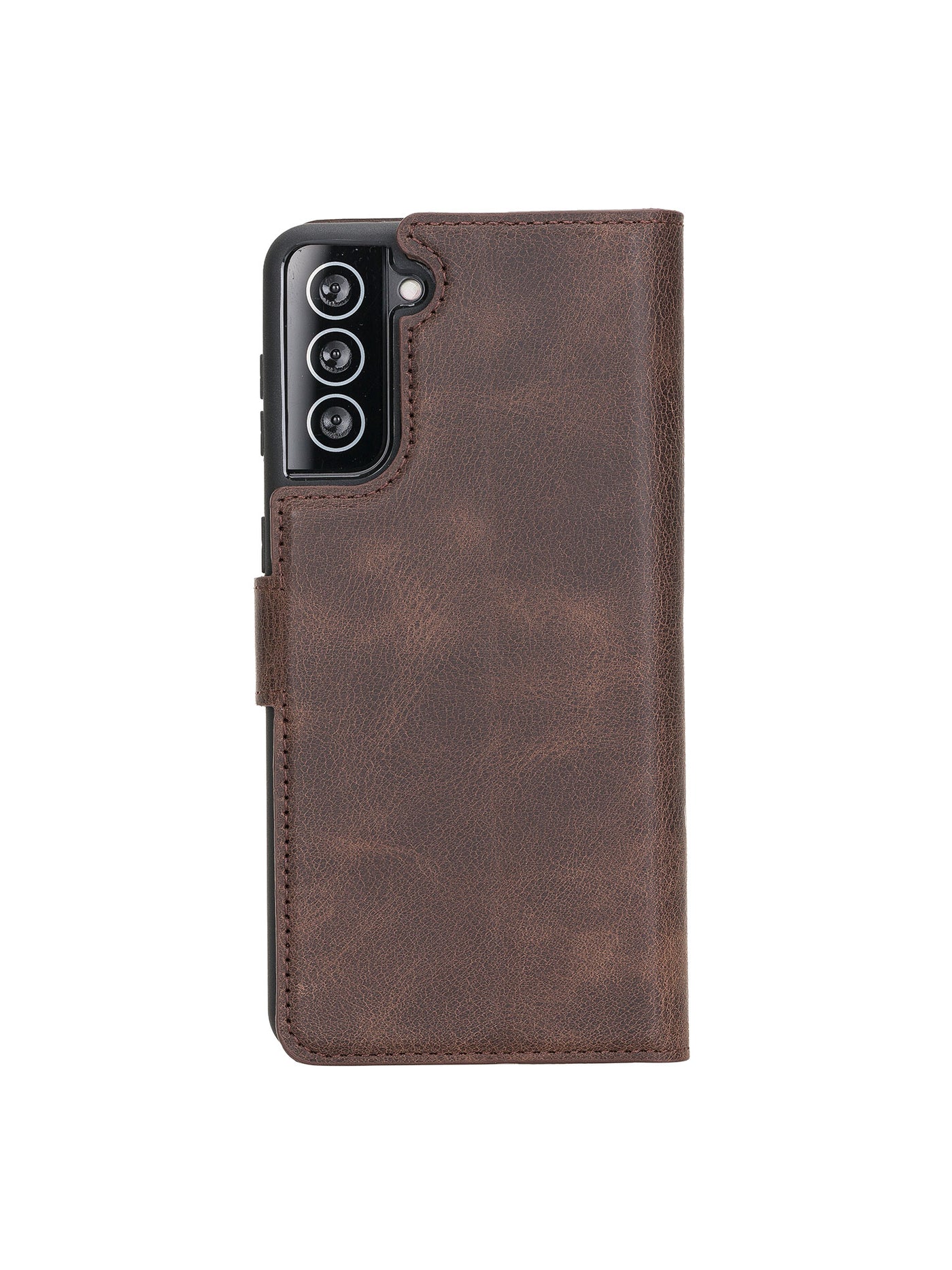 Plånboksfodral med avtagbart magnetskal i äkta läder för Samsung Galaxy S21 Plus från Bouletta Alpina- Vintage-brun#color_vintage-brun