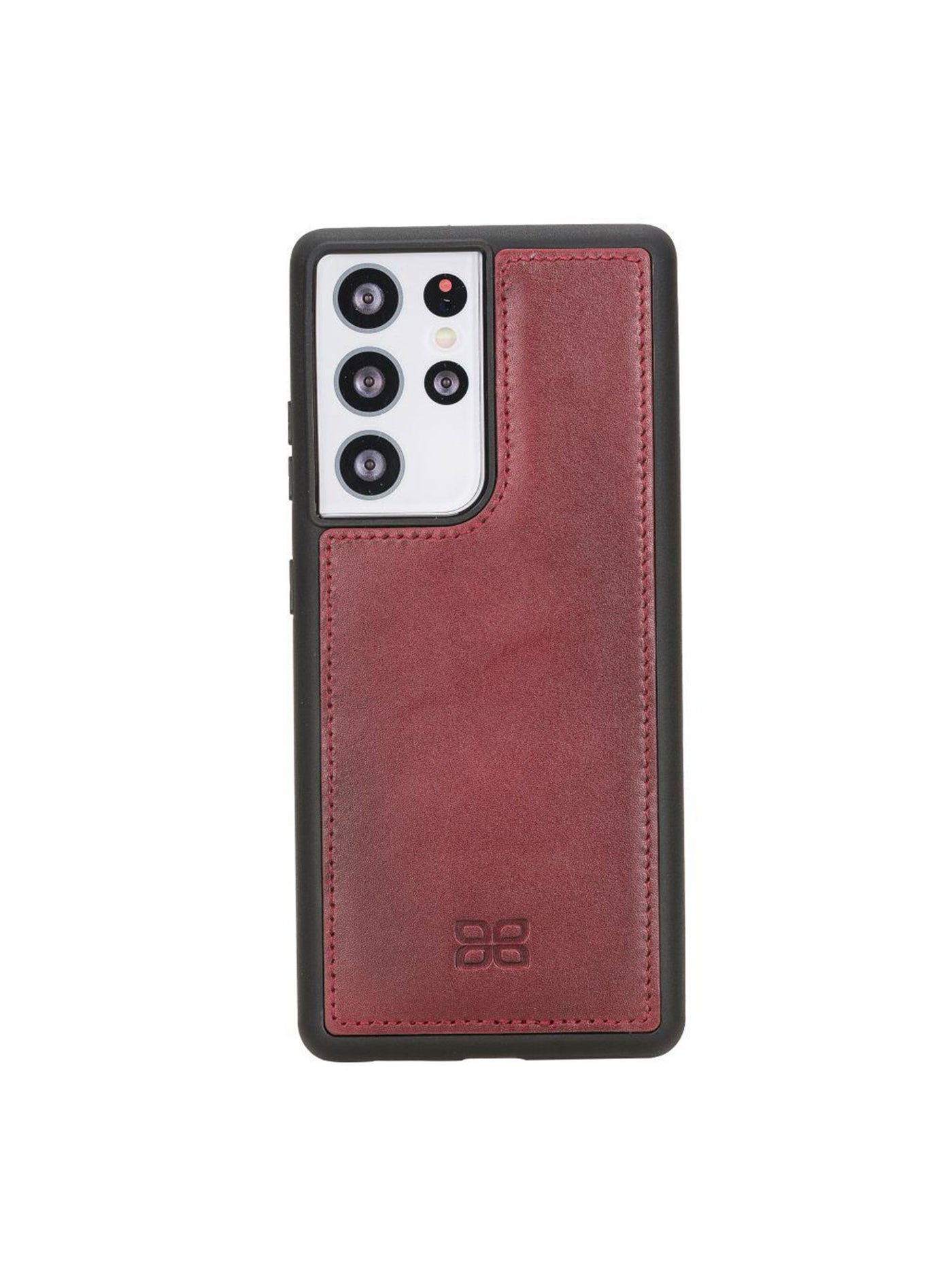 Plånboksfodral med avtagbart magnetskal i äkta läder för Samsung Galaxy S21 ultra från Bouletta Alpina- Karmosin #color_karmosin