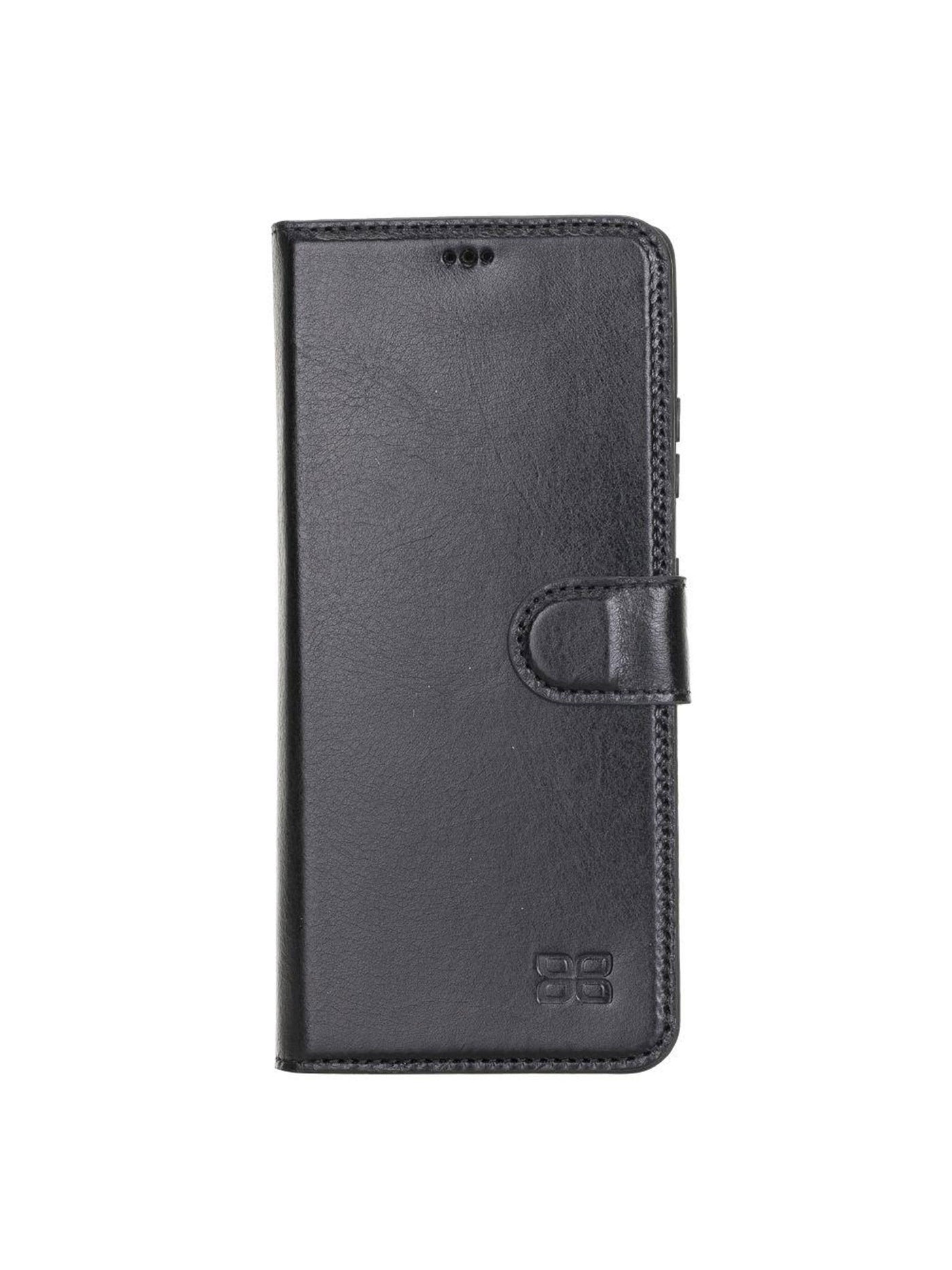 Plånboksfodral med avtagbart magnetskal i äkta läder för Samsung Galaxy S21 ultra från Bouletta Alpina- Svart #color_svart