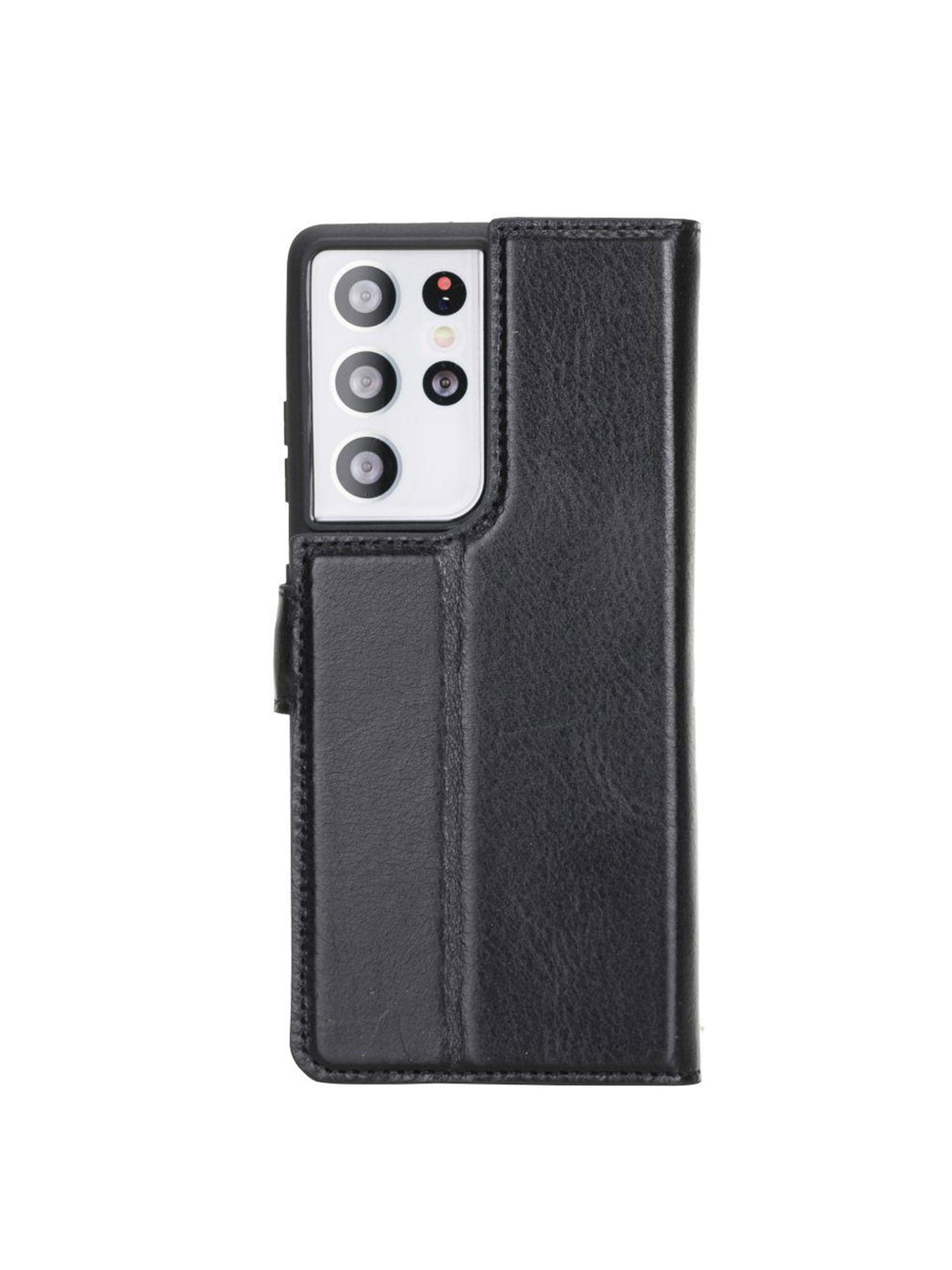 Plånboksfodral med avtagbart magnetskal i äkta läder för Samsung Galaxy S21 ultra från Bouletta Alpina- Svart #color_svart