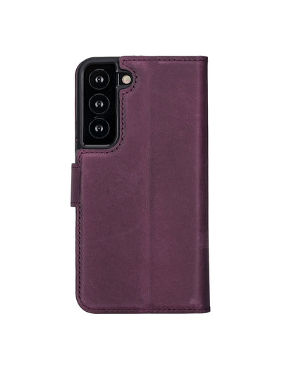 Plånboksfodral med avtagbart magnetskal i äkta läder för Samsung Galaxy S22 från Bouletta Alpina- Lavendel Lila #color_lavendel-lila