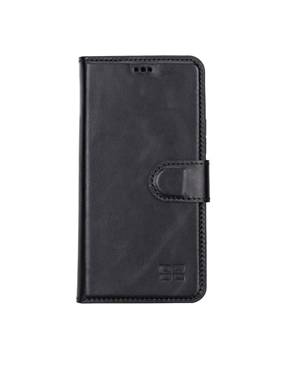 Plånboksfodral med avtagbart magnetskal i äkta läder för Samsung Galaxy S22 Plus från Bouletta Alpina- Svart #color_svart