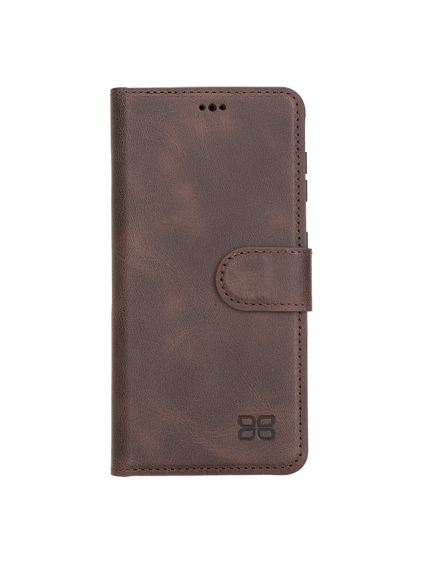 Plånboksfodral med avtagbart magnetskal i äkta läder för Samsung Galaxy S22 Plus från Bouletta Alpina- Vintage-brun #color_vintage-brun