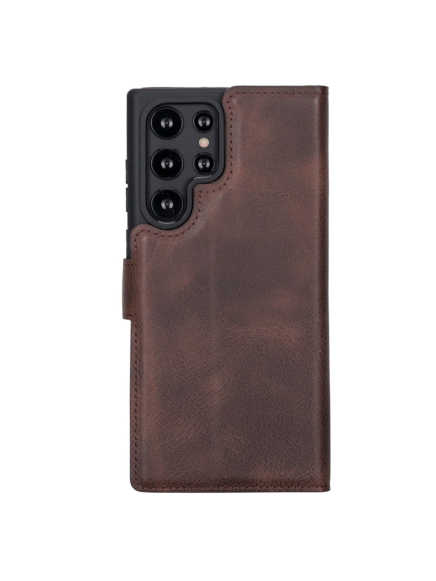 Plånboksfodral med avtagbart magnetskal i äkta läder för Samsung Galaxy S22 Ultra från Bouletta Alpina- Vintage-brun #color_vintage-brun