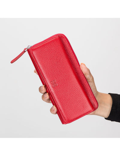 Tiago Plånbok med korthållare i äkta läder från Bouletta-Floater Scarlet #color_floater-scarlet