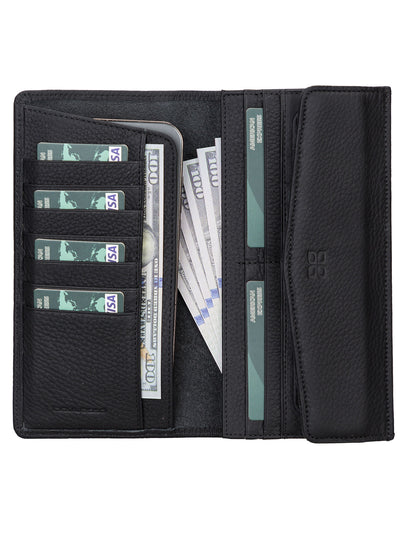 Vince universell plånbok med plats för mobiltelefon Pouch Walle i äkta läder från Bouletta Floater-KolSvart #color_floater-kolsvart