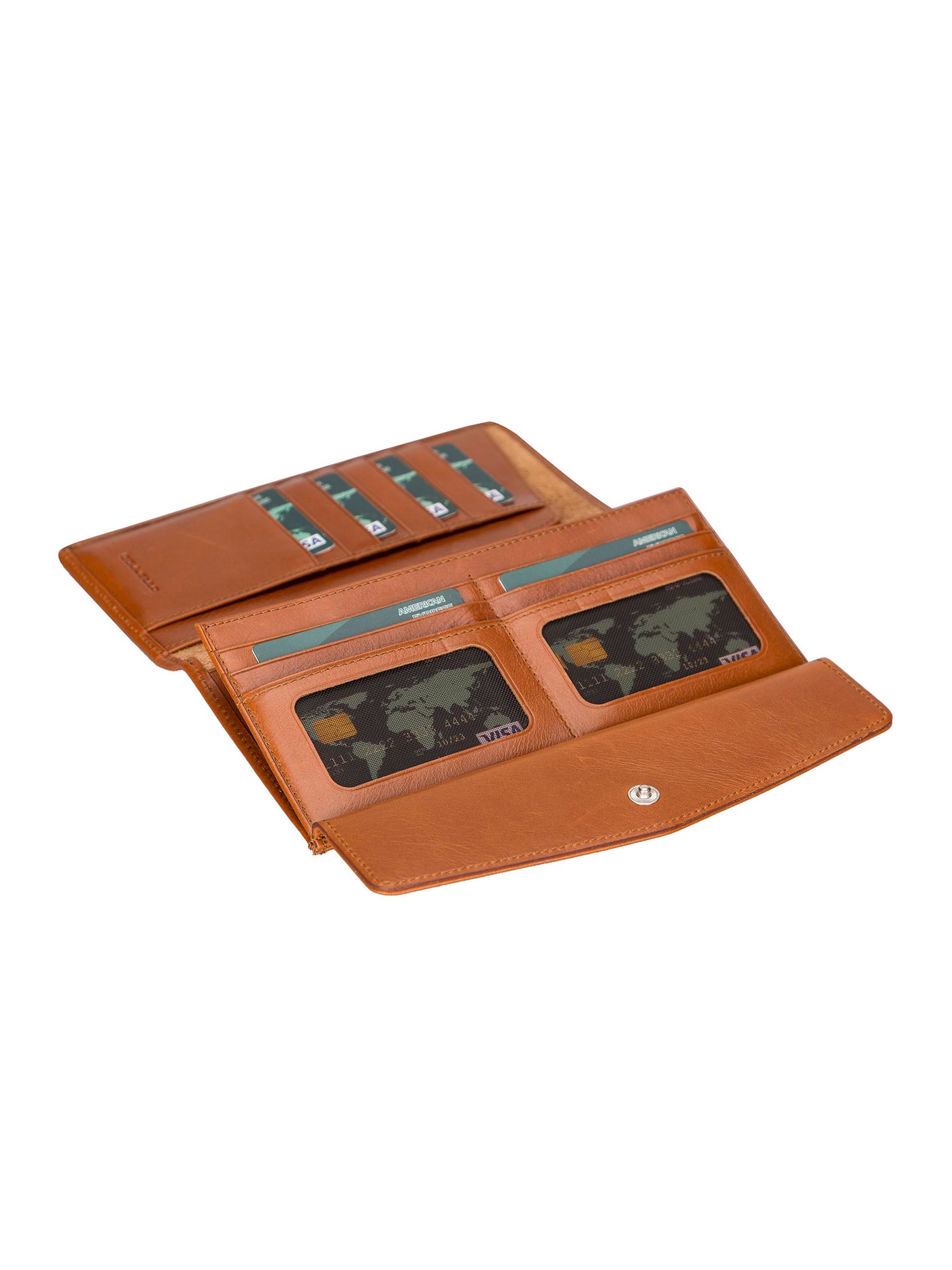 Vince universell plånbok med plats för mobiltelefon Pouch Walle i äkta läder från Bouletta Brun Konjak #color_brun-konjak